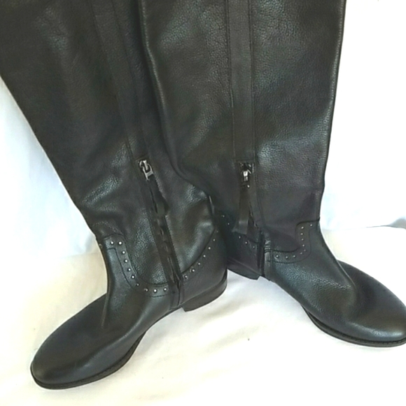 Sam Edelman Women's Prina Leather Knee High Boots Black Sizes 6.5 - Picture 4 of 9